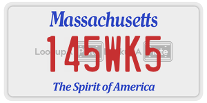 145WK5 license plate in Massachusetts