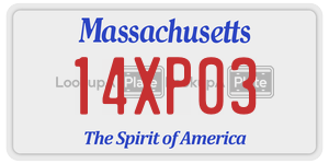 14XP03 license plate in Massachusetts