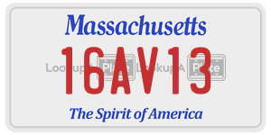 16AV13  license plate in MA