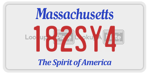 182SY4  license plate in MA