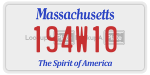 194W10  license plate in MA