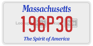 196P30 license plate in Massachusetts