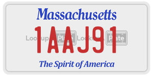 1AAJ91 license plate in Massachusetts