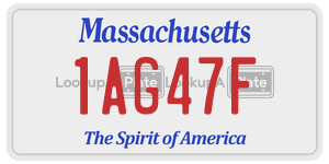 1AG47F license plate in Massachusetts