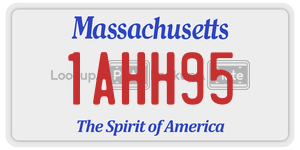 1AHH95  license plate in MA