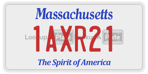 1AXR21 license plate in Massachusetts