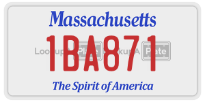1BA871  license plate in MA