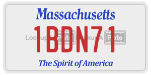 1BDN71  license plate in MA