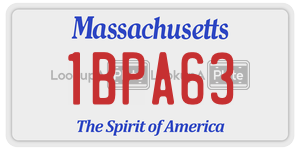 1BPA63  license plate in MA