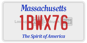 1BWX76  license plate in MA