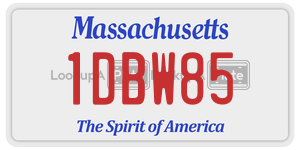 1DBW85 license plate in Massachusetts