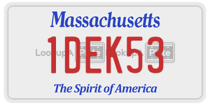 1DEK53  license plate in MA