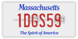 1DGS59  license plate in MA