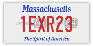 1EXR23 license plate in Massachusetts