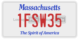 1FSW35 license plate in Massachusetts