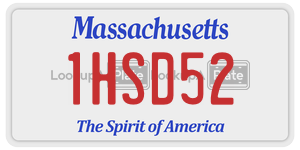 1HSD52  license plate in MA