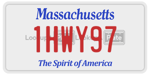 1HWY97  license plate in MA