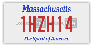 1HZH14 license plate in Massachusetts