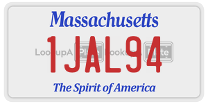 1JAL94 license plate in Massachusetts