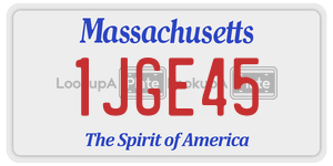1JGE45 license plate in Massachusetts