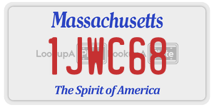1JWC68  license plate in MA