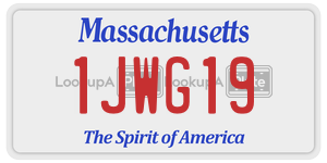 1JWG19 license plate in Massachusetts