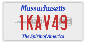 1KAV49 license plate in Massachusetts