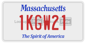 1KGW21 license plate in Massachusetts