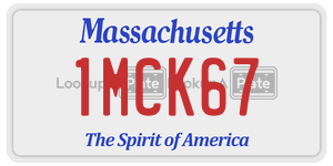 1MCK67  license plate in MA