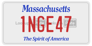 1NGE47  license plate in MA