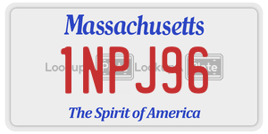 1NPJ96  license plate in MA