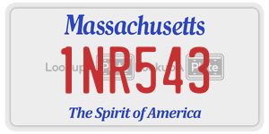 1NR543  license plate in MA