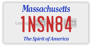 1NSN84 license plate in Massachusetts
