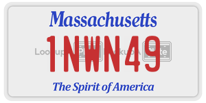 1NWN49 license plate in Massachusetts