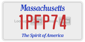 1PFP74 license plate in Massachusetts