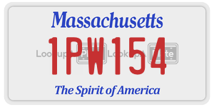 1PW154  license plate in MA