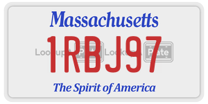 1RBJ97 license plate in Massachusetts
