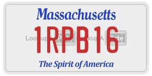 1RPB16  license plate in MA