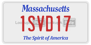1SVD17  license plate in MA