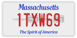 1TXW69 license plate in Massachusetts