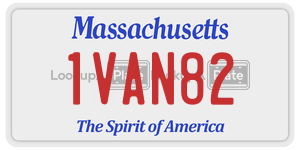 1VAN82  license plate in MA