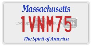 1VNM75 license plate in Massachusetts