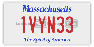 1VYN33 license plate in Massachusetts