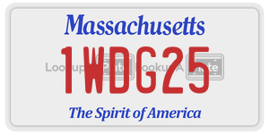 1WDG25 license plate in Massachusetts