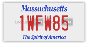 1WFW85  license plate in MA