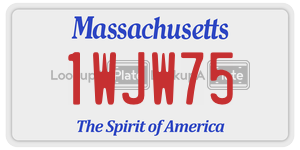 1WJW75 license plate in Massachusetts