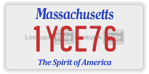 1YCE76  license plate in MA