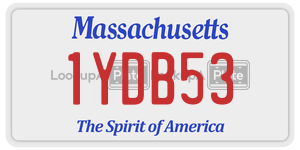 1YDB53 license plate in Massachusetts
