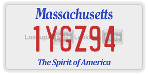 1YGZ94 license plate in Massachusetts