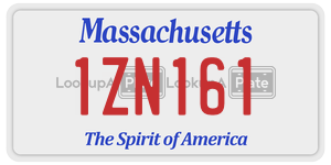 1ZN161 license plate in Massachusetts